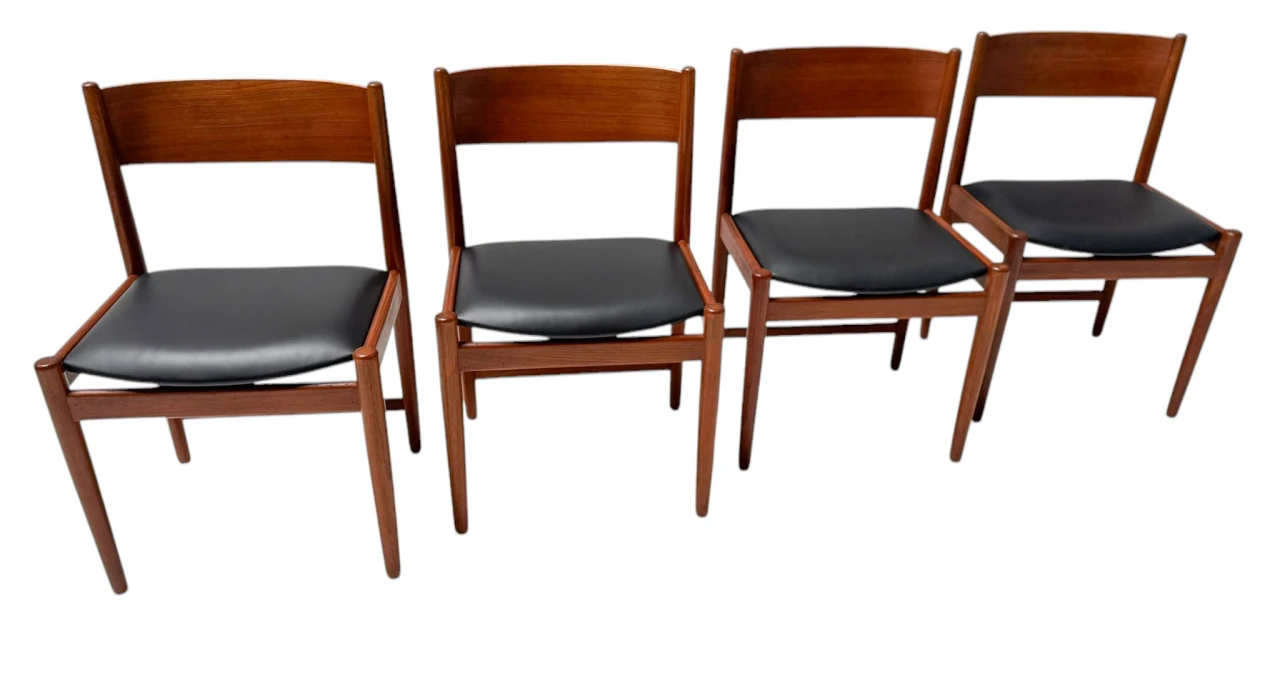 Four Mid-Century Modern Dining Room Chairs by Kurt Østervig for Sibast, 1960s